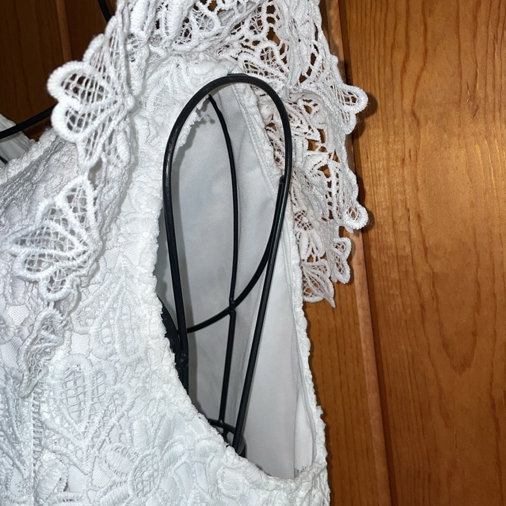 Francescas white lace dress wedding dress bride dress formal dress size medium - Picture 5 of 7